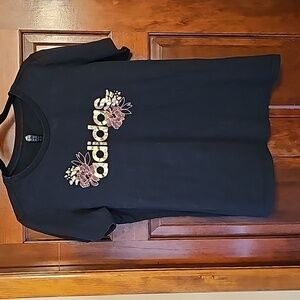 Adidas Floral And Gold Foil T-Shirt
